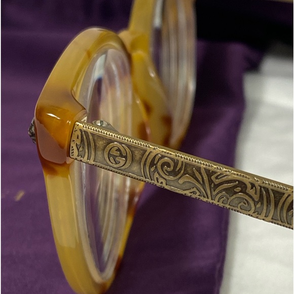 🔴⬇️ GUCCI light tortoise shell tiger eye glasses optical 🐯 MADE IN ITALY - Picture 7 of 11